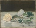 Deux roses sur une nappe fleur impressionnisme Édouard Manet